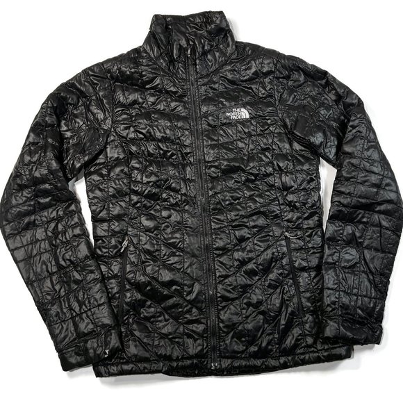 The North Face Womens Thermoball Jacket Small Black Puffer Nylon Quilted Light
